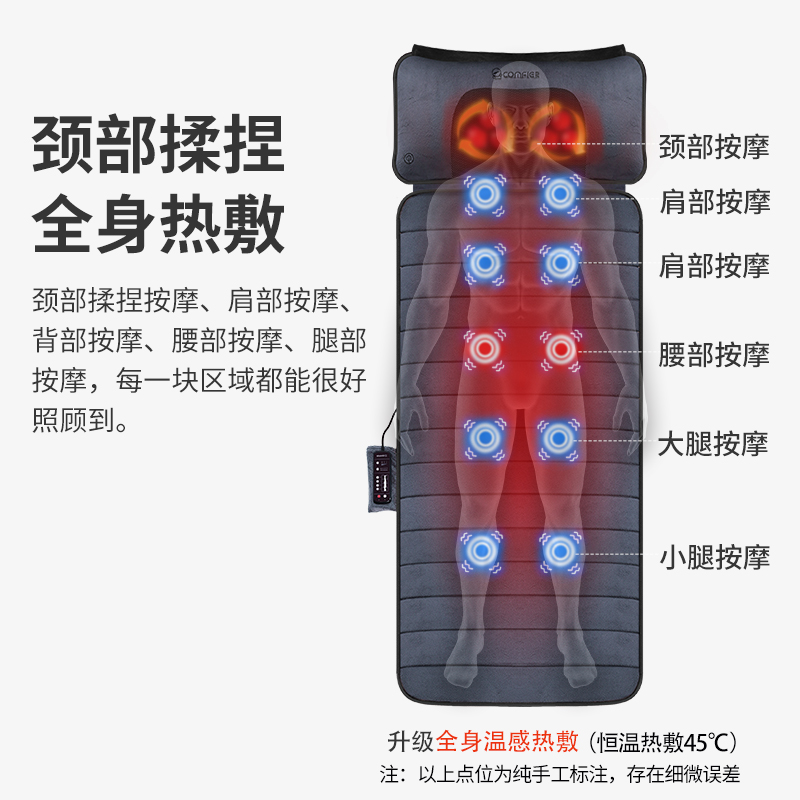 按摩垫平躺毯床垫全身多功能椅垫家用揉捏颈肩背腰部按磨器仪老人-图0