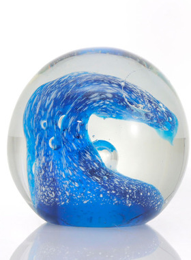 水晶装饰现代客厅海浪水晶球