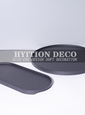 不锈钢装饰简约样板间圆形托盘