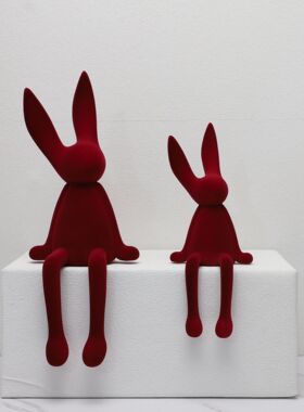 植绒装饰现代客厅兔子