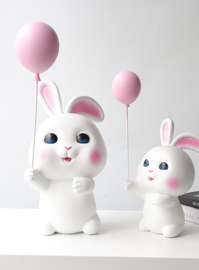 树脂装饰现代客厅气球兔子