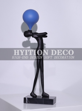 树脂装饰现代客厅吹泡泡人物