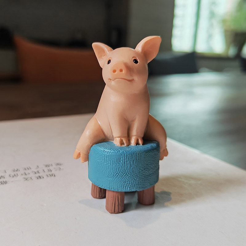 可爱椅子猪小摆件小猪网红电视柜创意可爱仿真动物趣味精致礼物,淘宝优惠券,粉丝福利购,淘宝优惠卷