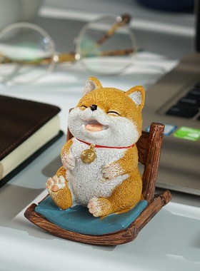 一夜暴富创意可爱柴犬小狗装饰品摆件阳台手办解压情侣新年礼物