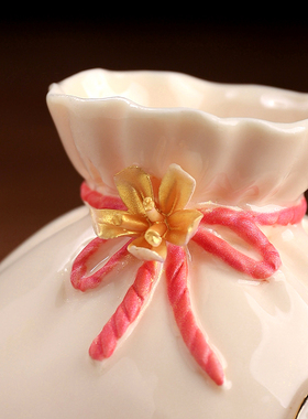 陶瓷招财福袋家居装饰品摆件