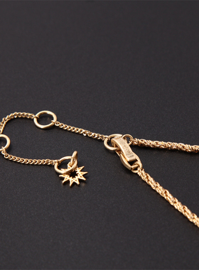 英国金色立体花朵项链