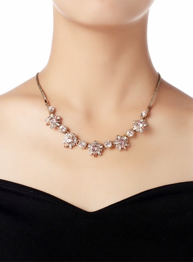 【UR CHOICE】GENUINE●英国新兴品牌MarchS橘粉色镶嵌项链毛衣链