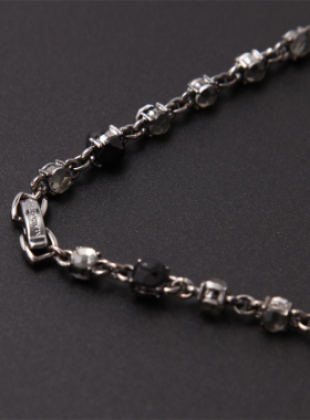 英国黑色水晶毛衣链