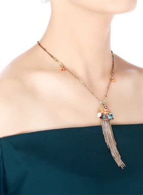 百搭流苏项链毛衣链包邮