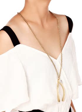 【UR CHOICE】GENUINE●欧美BetJ简约设计植物枝杈吊饰长项链