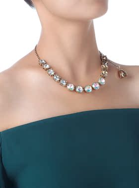 【UR CHOICE】GENUINE●欧美BetJ复古大颗镶嵌幻彩渐变项链