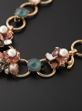 小众水晶金色项链