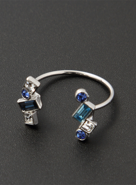 珠宝日本水晶蓝色系戒指定制