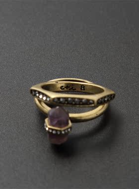 URCHOICE天然紫水晶叠戴戒