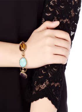 URCHOICE复古彩色宝石女手链