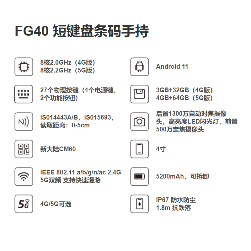 SPEEDATA思必拓手持终端数据采集器SC55G/FG40/50/ST55/SC55ID/SC40G/FG80出入库盘点器电力PDA智能终端 - 图1