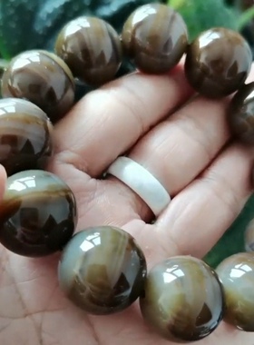 收藏臻品天然玛瑙手串新品阜新本地料男款手链大珠子蛇年大吉特价