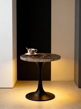 简约现代天然木化石硅化木边几