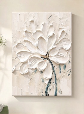 纯手绘立体肌理花卉油画