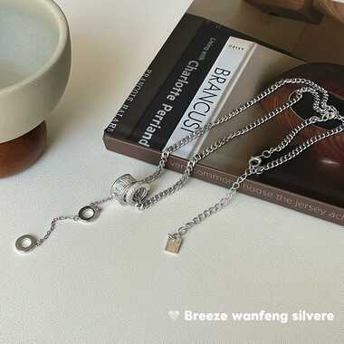 s925纯银轻奢路路通圆环小蛮腰毛衣链高级百搭流苏项链小众设计