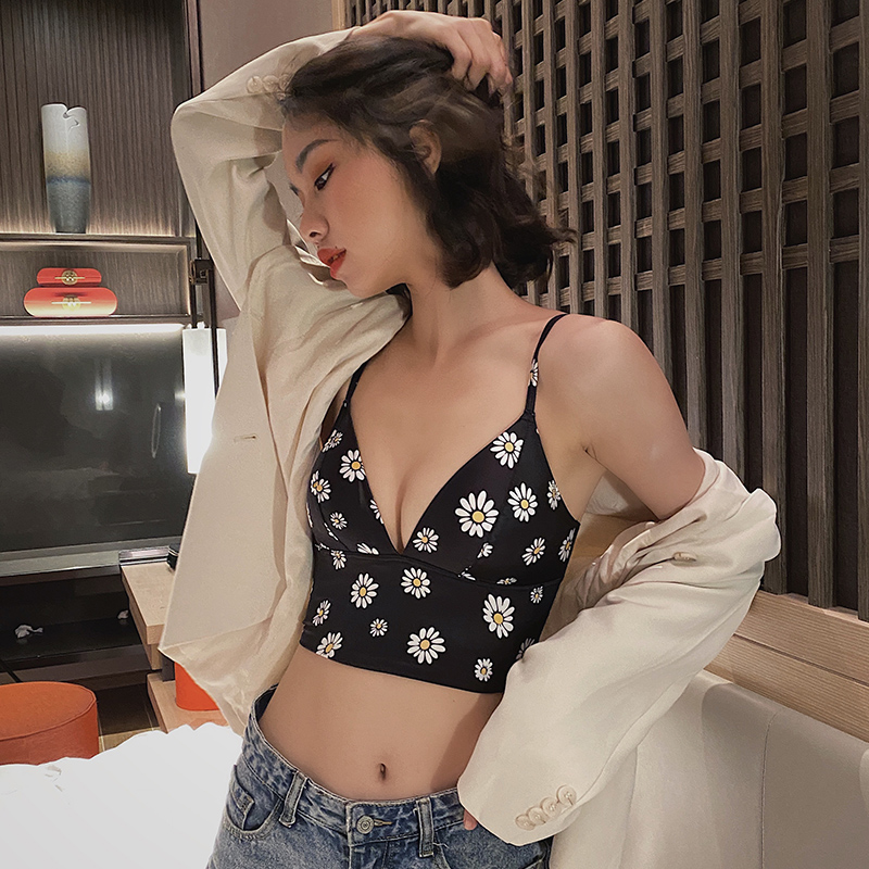 祺蕾旗舰店祺蕾法式内衣女夏季薄款无钢圈性感背心式文胸一体式吊带外穿bar3