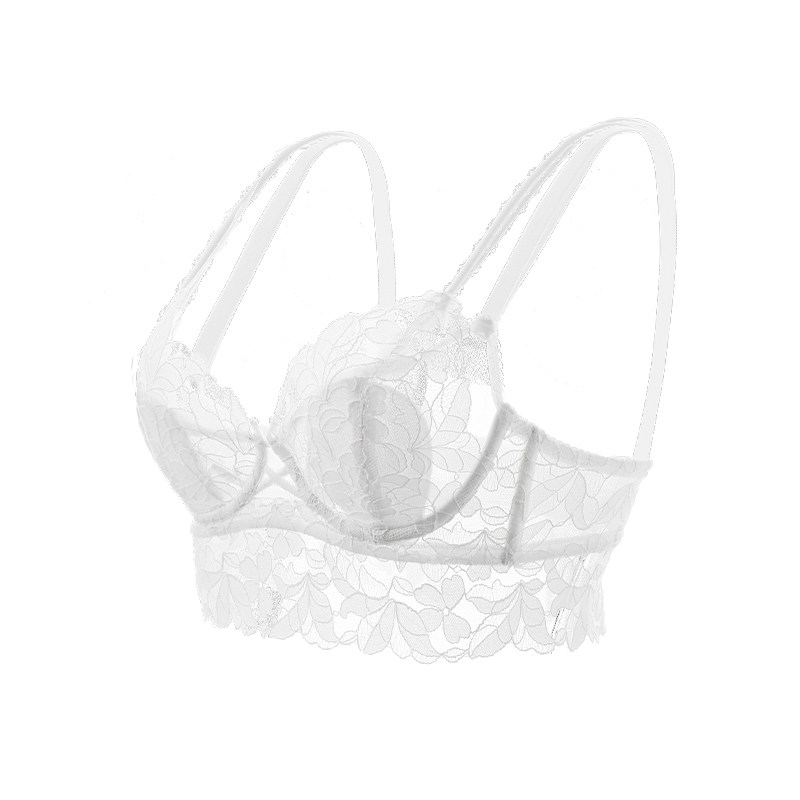 大胸显小胸夏季超薄款法式白色内衣 祺蕾文胸