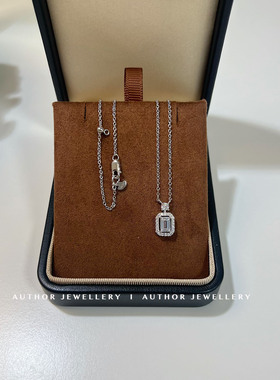 AUTHOR 满钻香水瓶项链 925银镀18K镶方钻轻奢颈链甜美锁骨链