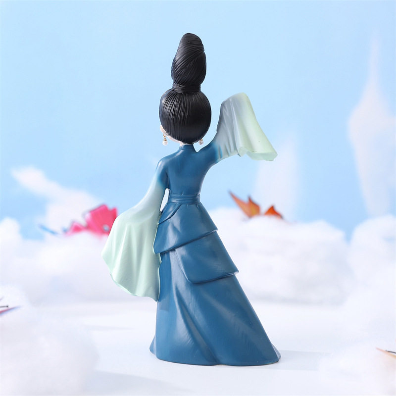 送女孩国潮新古风只此青绿卡通创意复古礼品手办模型装饰品小摆件 - 图2