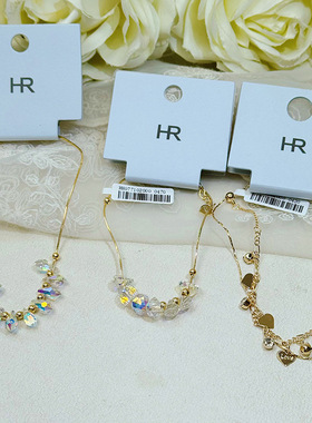 彩色手工串珠镶钻锆石手链轻奢小众设计感古风复古手饰配饰