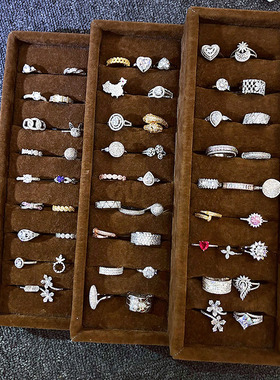 镀金锆石韩版简约微镶14K戒指