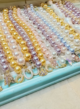 轻奢风珍珠手链女设计款镶锆石保色时尚气质手饰通勤配饰