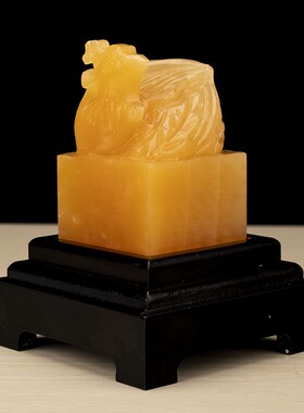 天然玉石凤玉玺朱雀凤凰印章家居客厅办公室装饰摆件开业乔迁贺礼