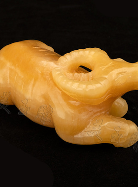 生肖玉石乾坤吉祥物家居桌面卧牛