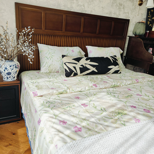 Foreign trade export 100s pure cotton tribute satin Egyptian cotton double bed sheet quilt cover four-piece set cotton thick smooth bedding products