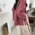 2019 mùa thu và mùa đông mới áo hai mặt cashmere nữ ngắn phần cardigan lỏng cổ áo búp bê gió áo len nhỏ - Áo khoác ngắn Áo khoác ngắn