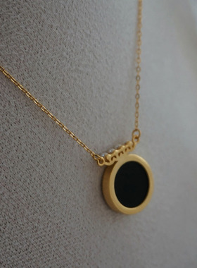 astudio纯银卡梅奥圆牌项链银饰