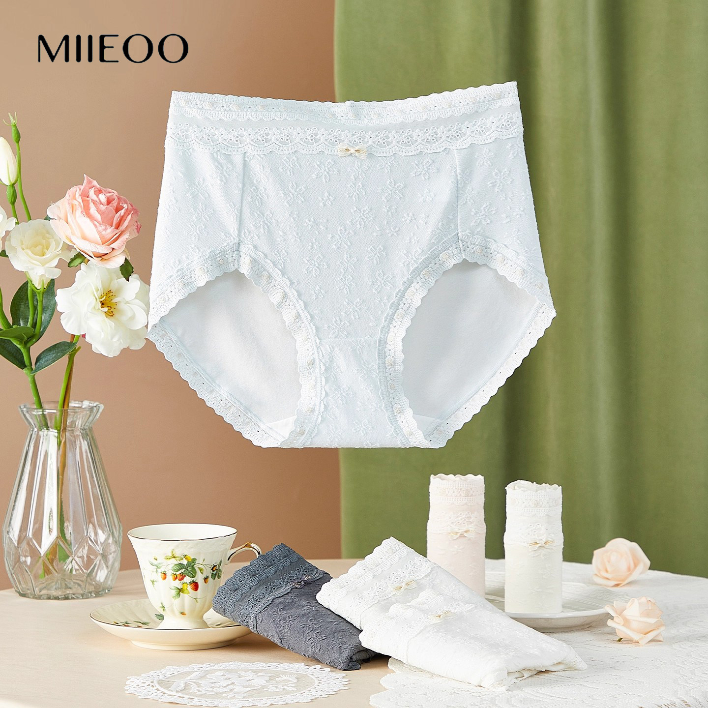 秘语内裤女2026新款抗菌薄款透气无痕蕾丝花边短裤高腰印花平角裤,淘宝优惠券,粉丝福利购,淘宝优惠卷
