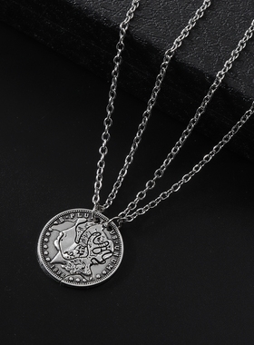 一路有你情侣项链一对创意情侣