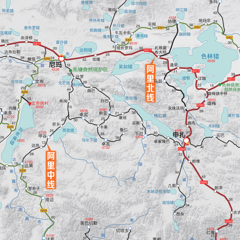 2024版西藏拉萨阿里中北南南线林芝珠峰羊湖自驾旅游路线攻略地图-图2