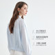 KBNE blue top women's acetate casual sun protection coat shirt 2025 summer new thin coat linen shirt