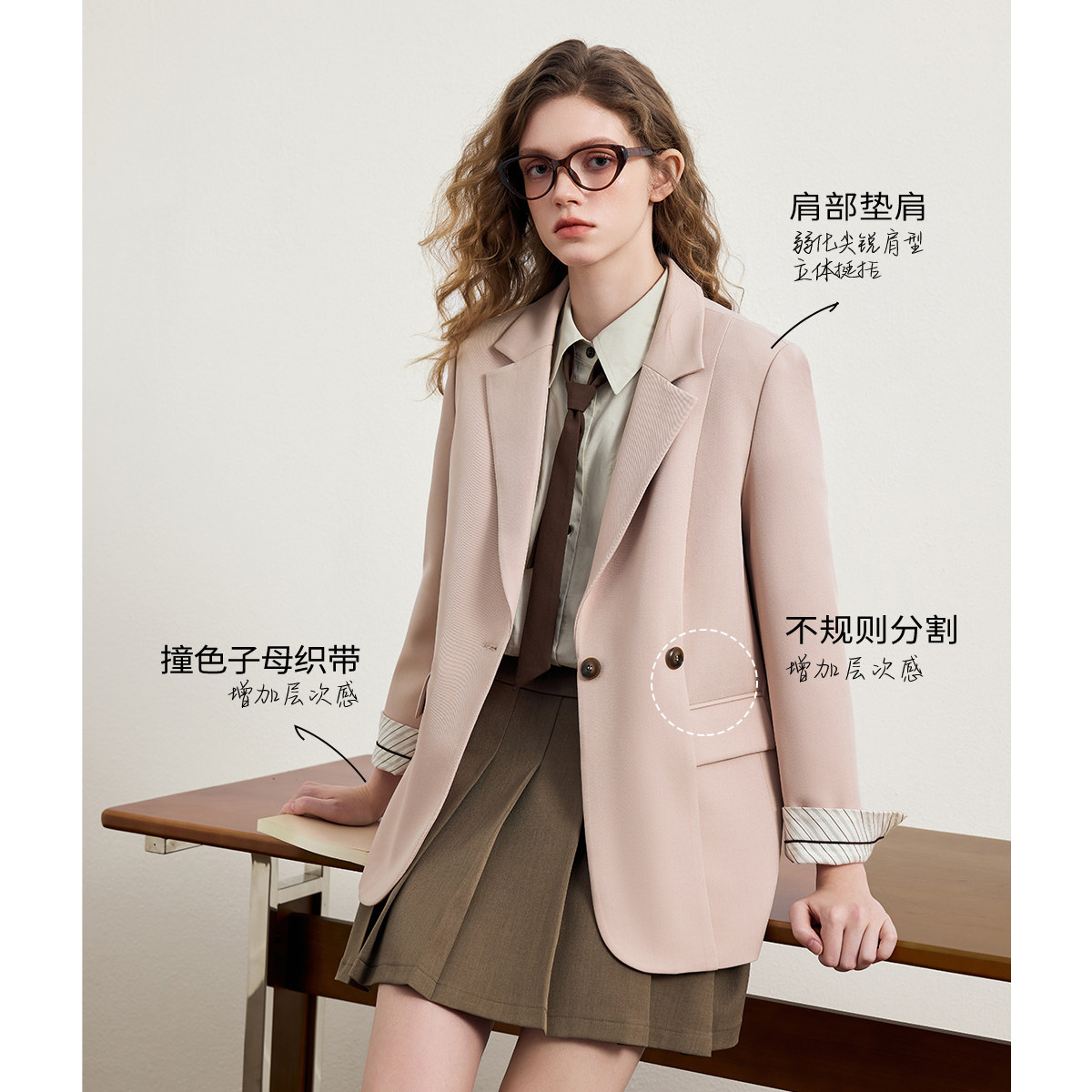 KBNE高级感宽松短款小个子西装外套女装2026春季新款休闲西服上衣,淘宝优惠券,粉丝福利购,淘宝优惠卷