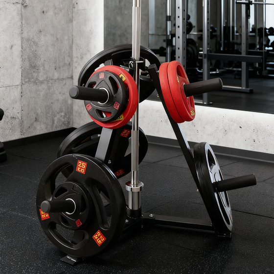 Barbell plate storage rack household dumbbell plate placement rack barbell bar Olympic bar storage storage trailer equipment rack