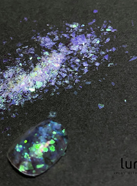冰晶极光蓝色糖果纸闪粉指甲饰品