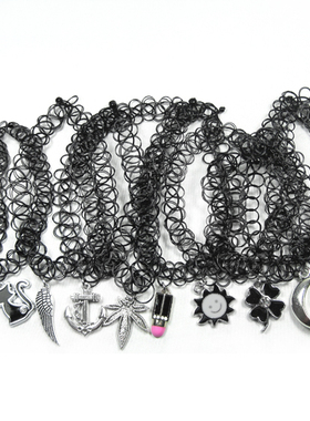 欧美弹力编织短款女式颈链项链