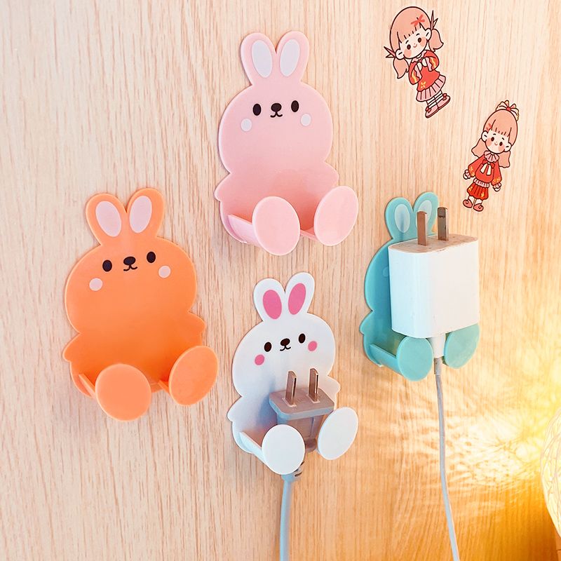 卡通免打孔插头挂钩插头插座小熊插头收纳挂钩固定器无痕背胶 - 图1