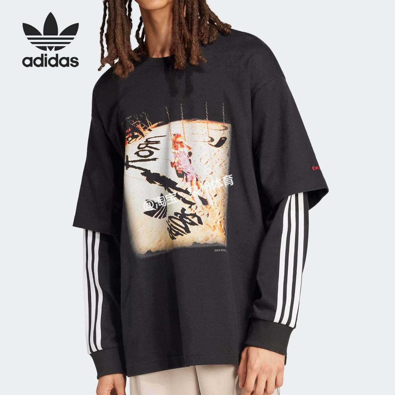 adidas三叶草马思纯宽松男女长袖T恤JG1338JD8174KA8003KA8004,淘宝优惠券,粉丝福利购,淘宝优惠卷