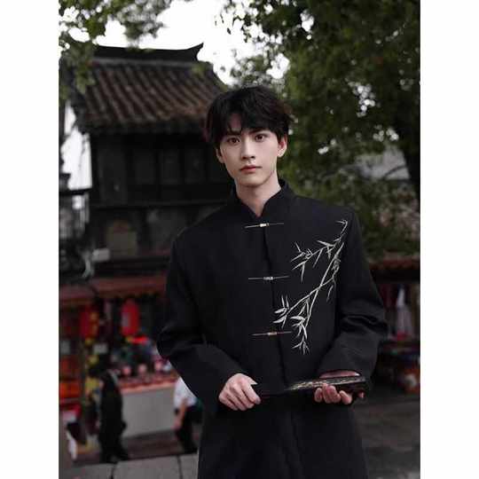 Spring and autumn new style Chinese style stand collar tunic suit for men