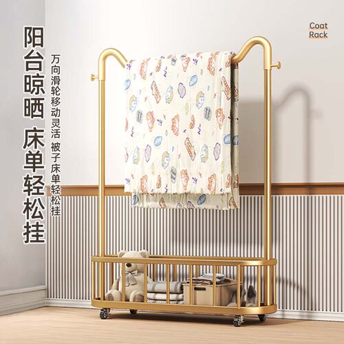 挂衣架落地家用可移动衣帽架卧室内晾晒挂衣服架子房间收纳衣服架 - 图3