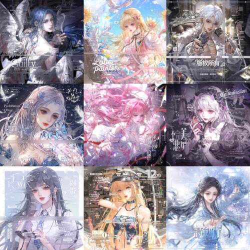 打包1549张 兰森图包 情侣男女生插画头像原创圈直购 高清无水印 - 图1