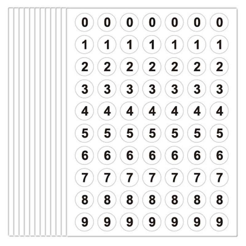 0到9数字贴自粘不干胶圆形序号123456789美甲标签贴纸 带数字贴纸钥匙图书编号小号标识餐桌号码牌尺码标贴纸 - 图2